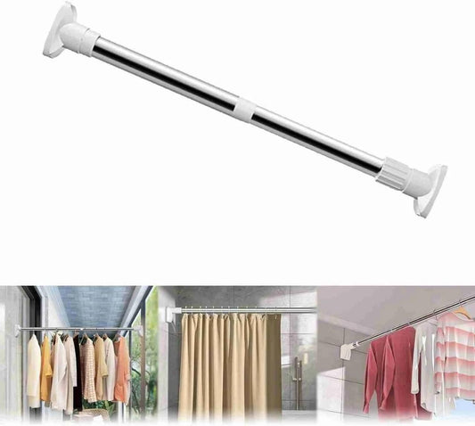 Drill-Free Adjustable Tension Rod - Multifunctional Curtain & Closet Rod